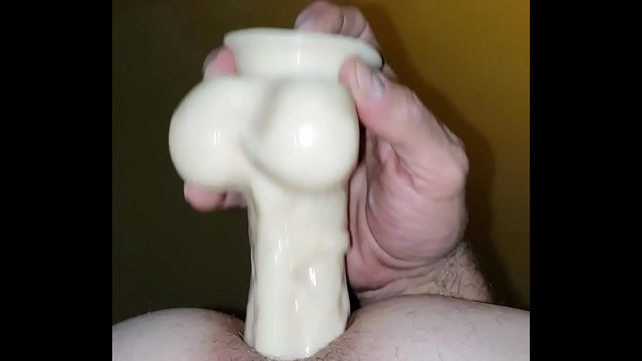 Toying with my dildo and cum