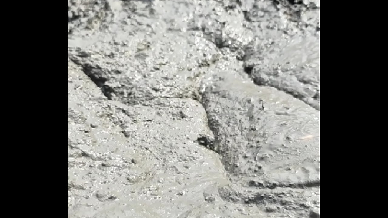 Male Transversing into Muddy Land Barefooted and Wallowing