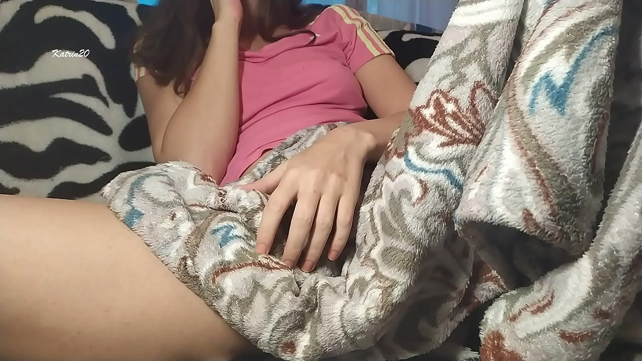Teen touches pussy while parents are at home