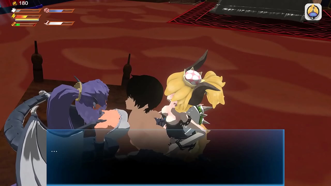 3D Game Femdom University Bowsette fucks you with a strap on 3way