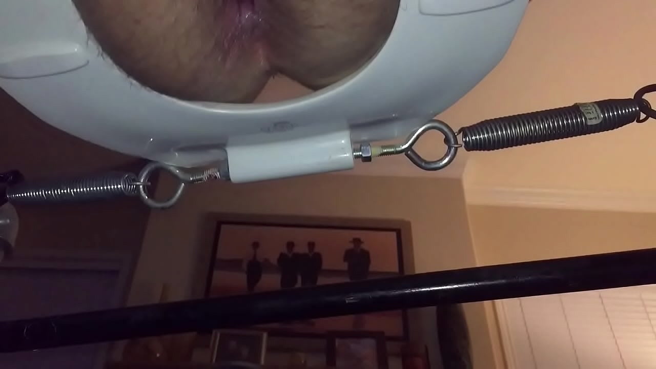 Pushing out a Large Black Butt Plug