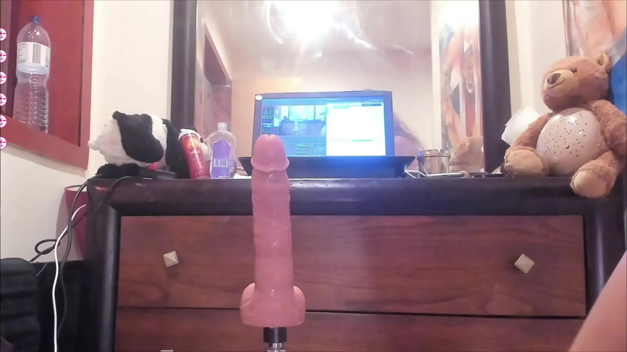 girl with NICE ROUND ASS gets fucked STANDING UP by a DILDO!