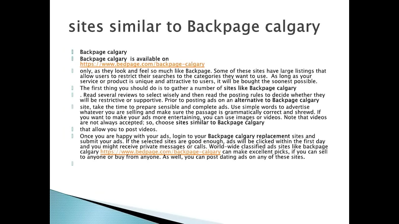 Backpage Calgary is now www.bedpage.com/backpage-calgary