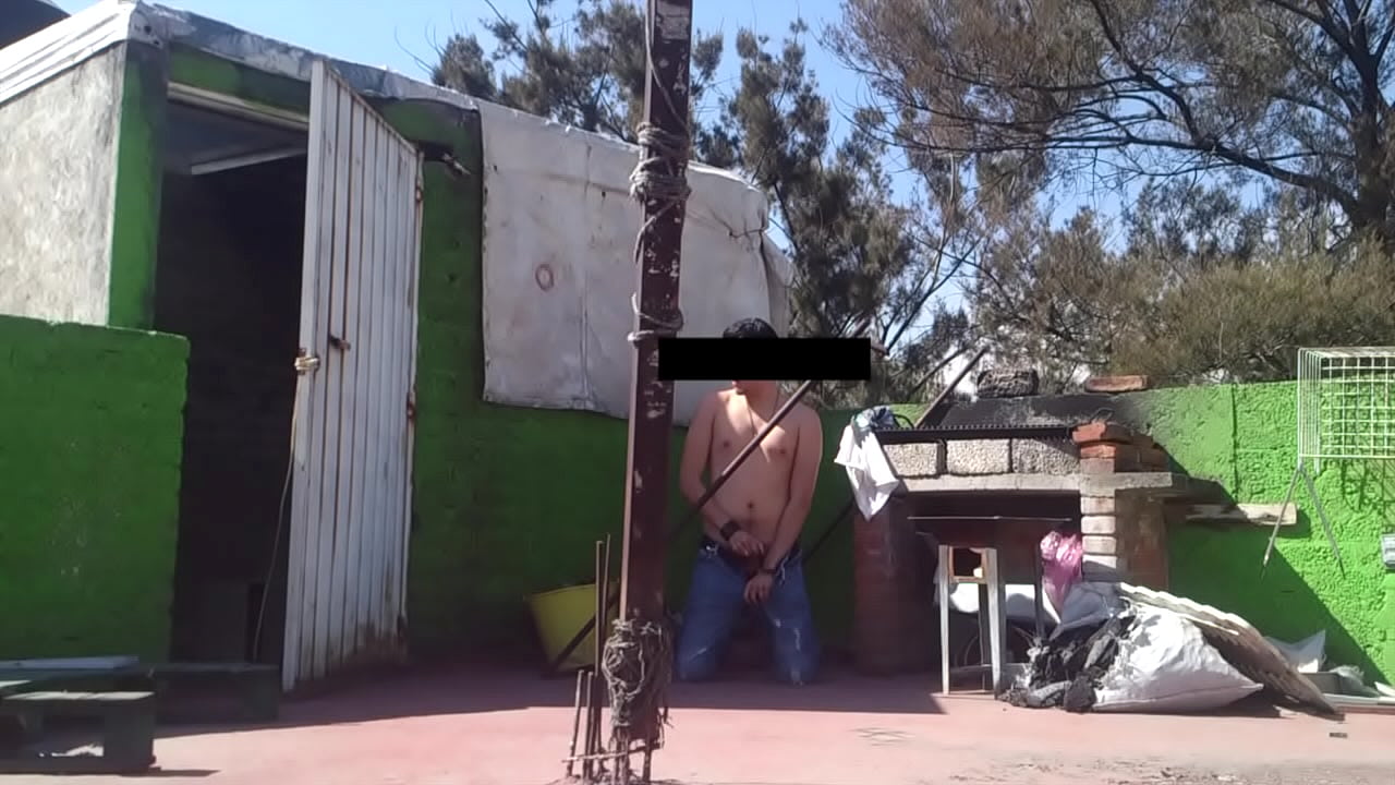 Jerking in public at y neighbor roof top