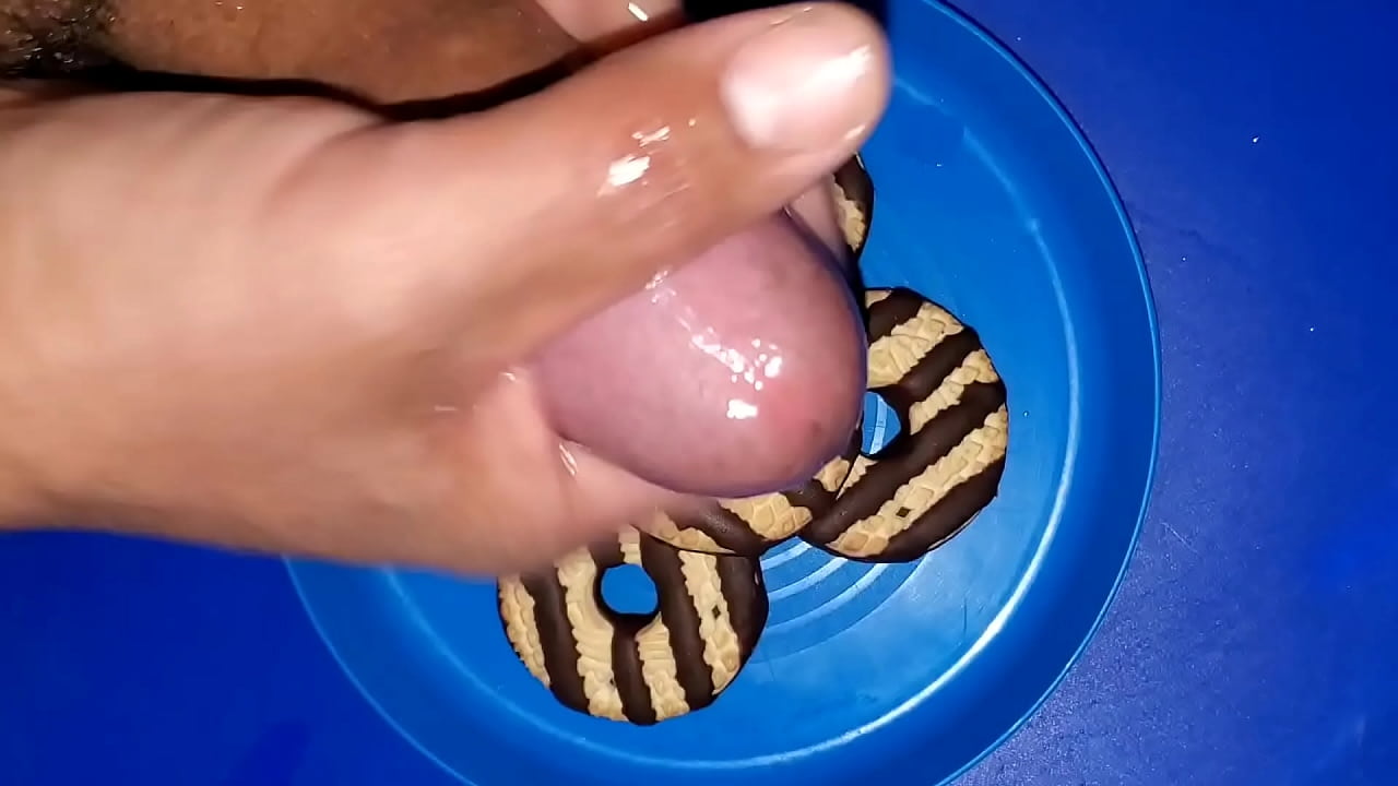 Sperm stripes on cookies.