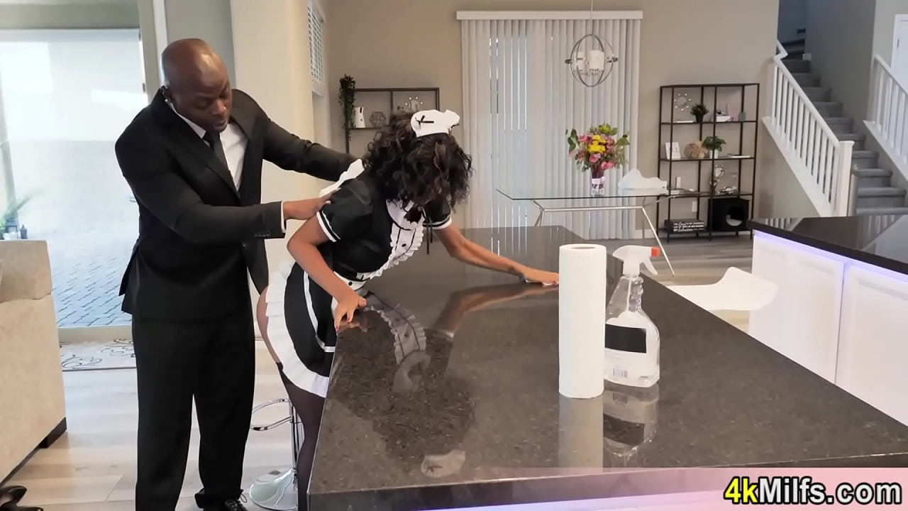 Ebony housemaid gets punisg fucked by angry master