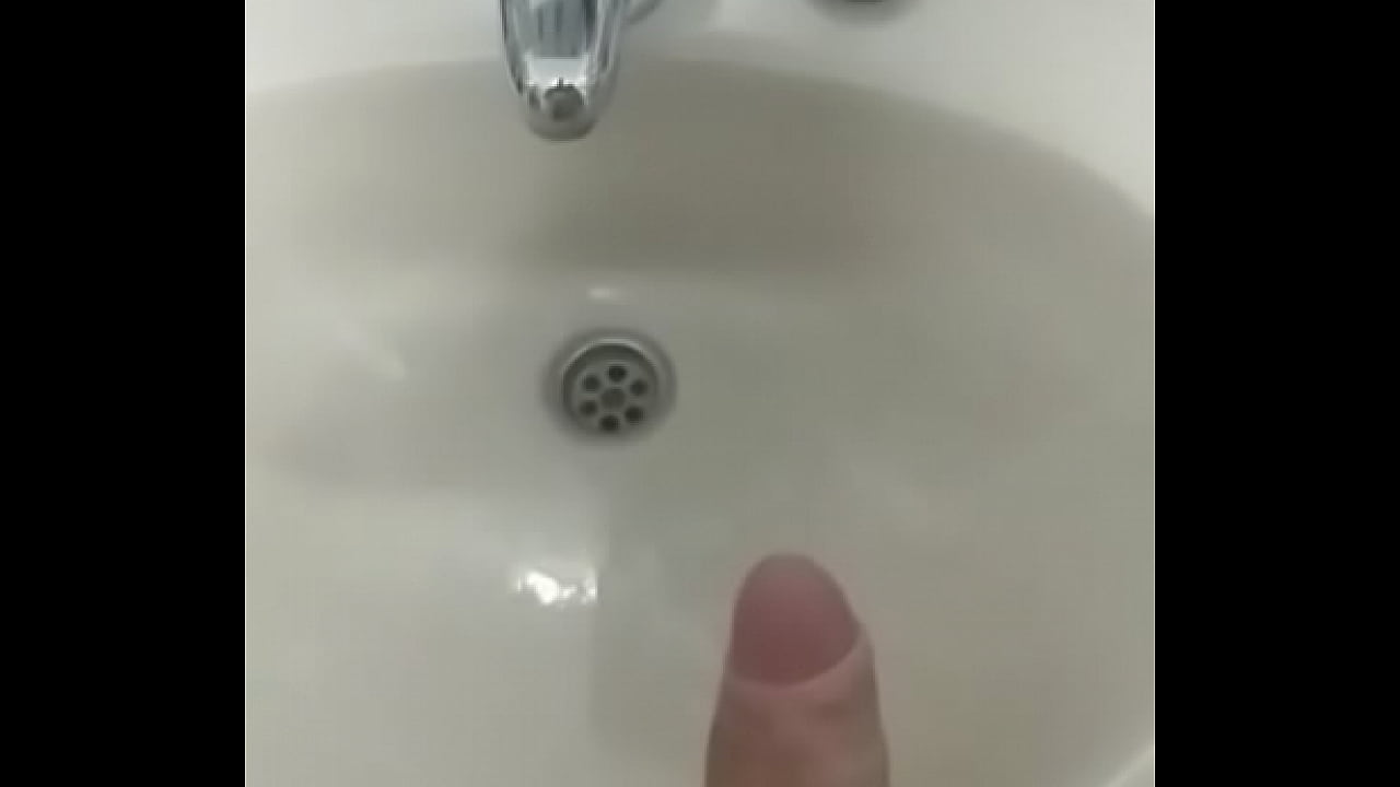 Cumshot in the bathroom