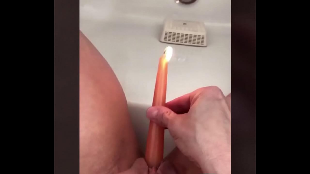 Weird insertions candle as a dildo