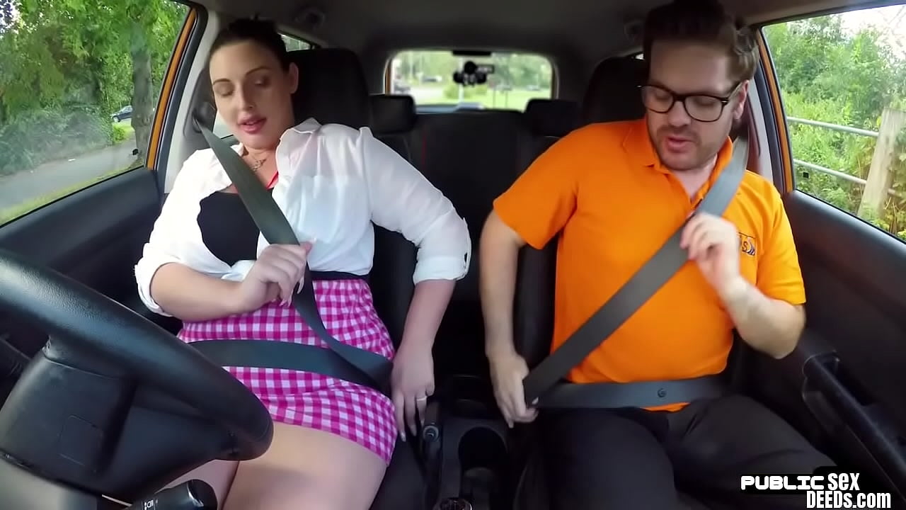 Real british bbw riding instructors cock in car