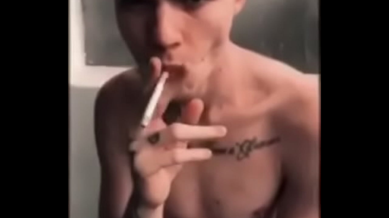 Boy amateur smoking underground