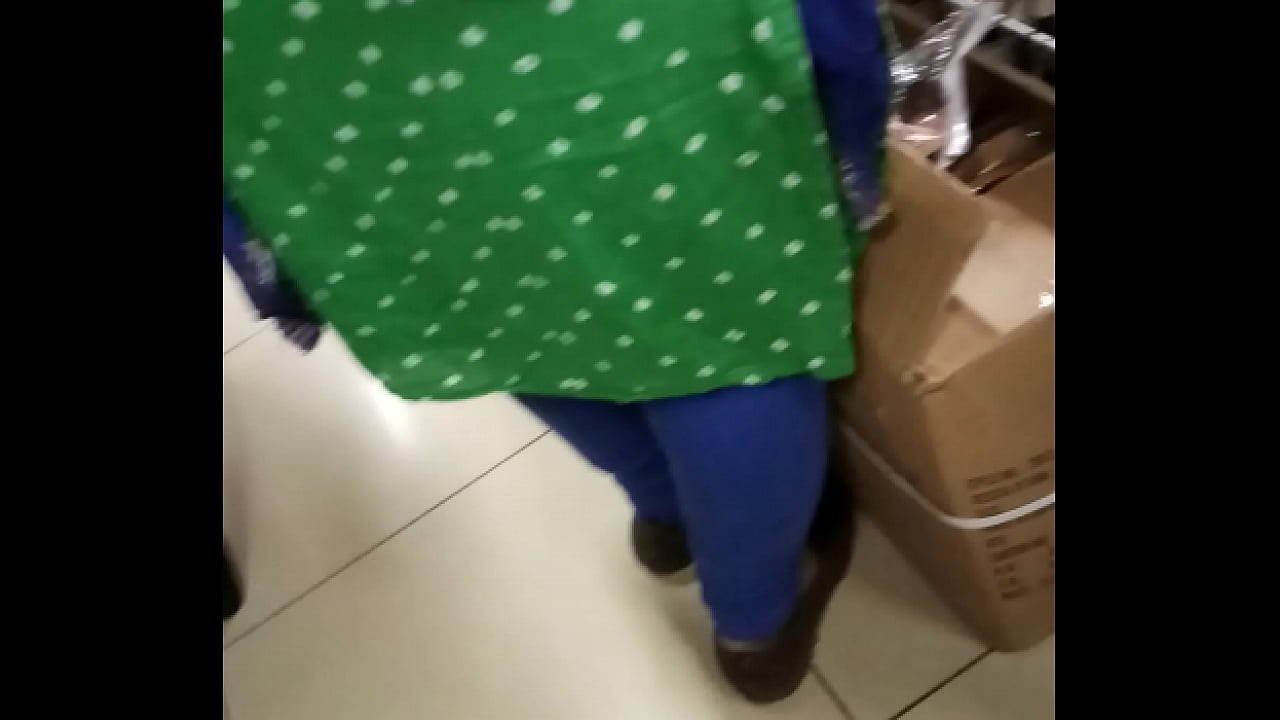 Punjabi fat ass in a shopping mall