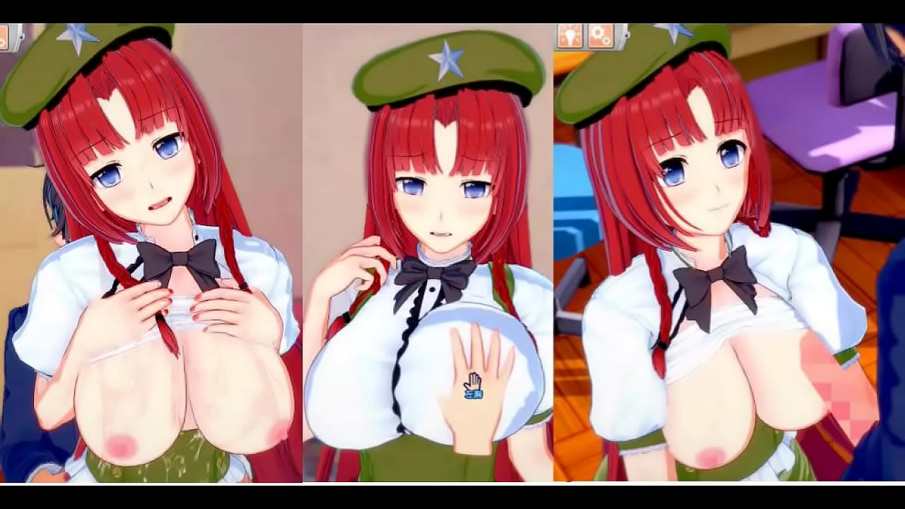 【エロゲーコイカツ！】東方project 紅美鈴のおっぱい揉んで仁王立ち手コキフェラ奉仕してもらってからのセックス！爆乳エロアニメ【ヘンタイゲーム】