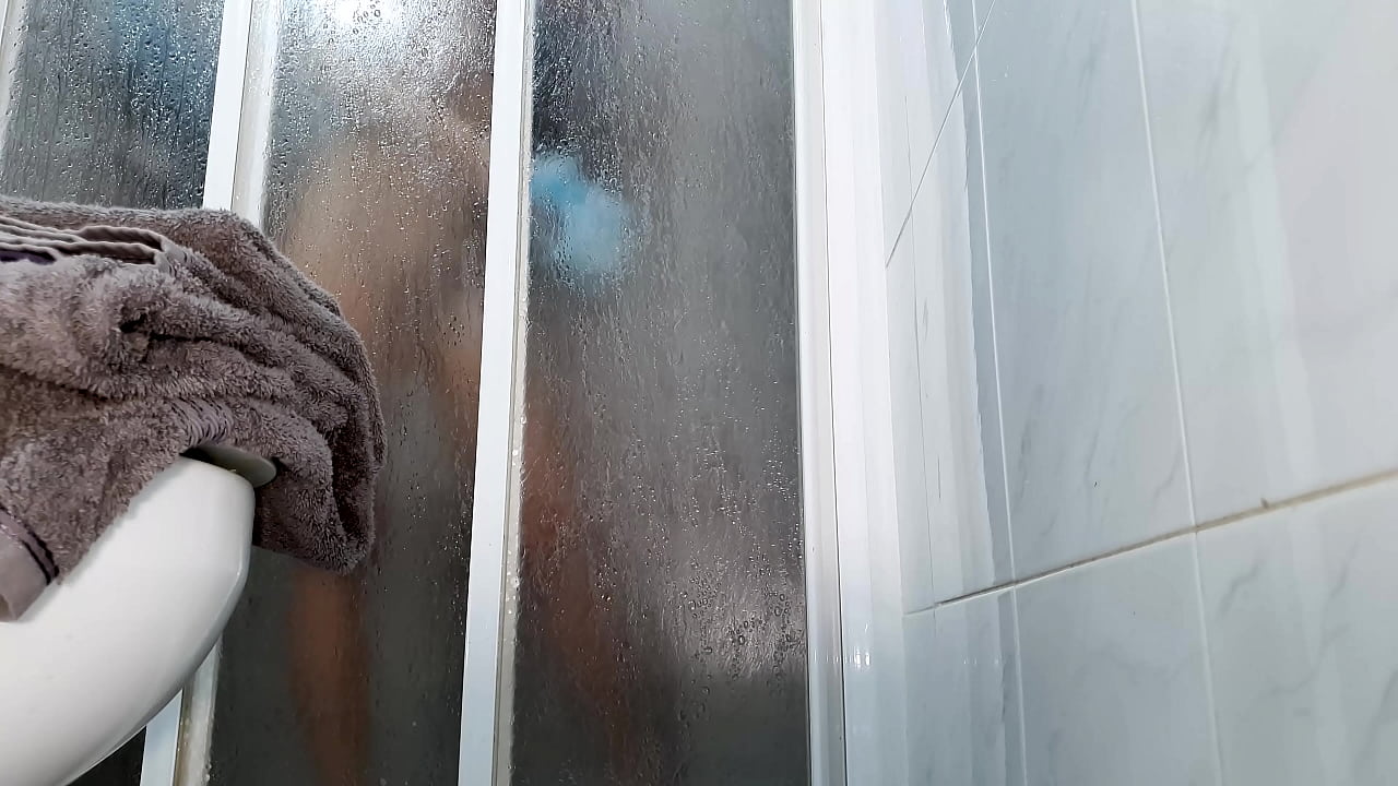 Spy camera in bathroom filming hot wife showering