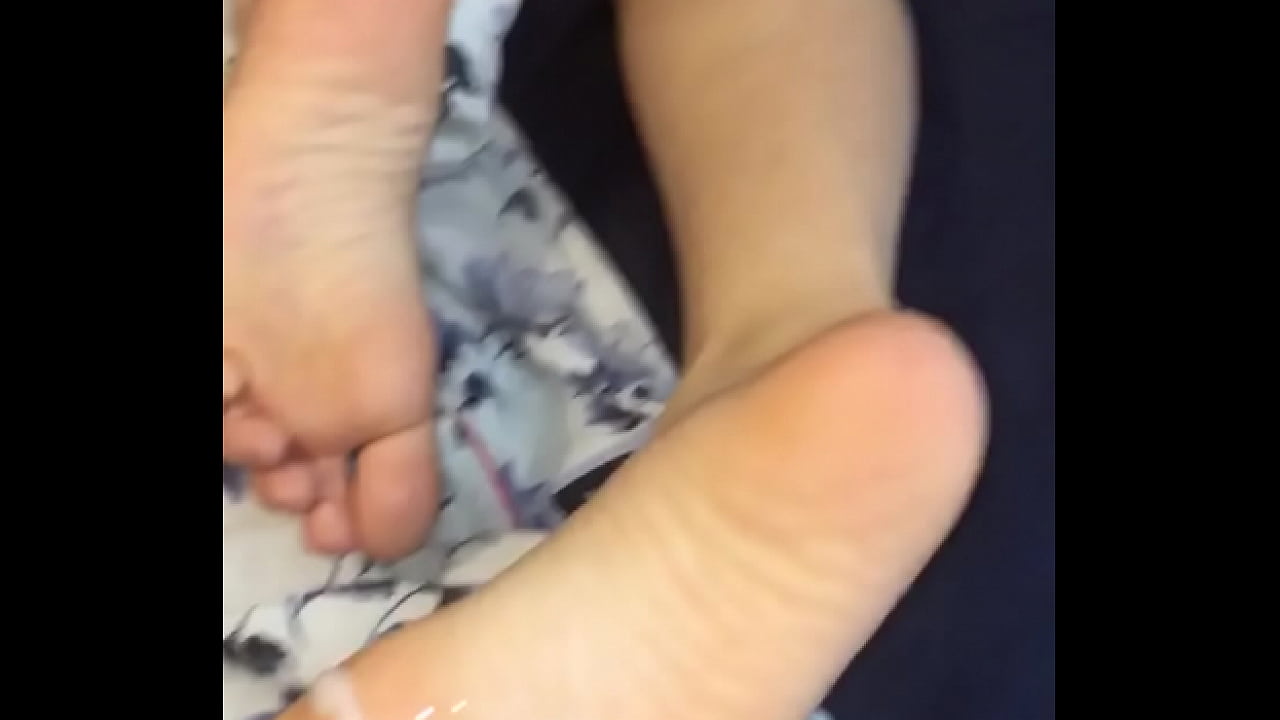 Cumshot all over Sexy girls feet