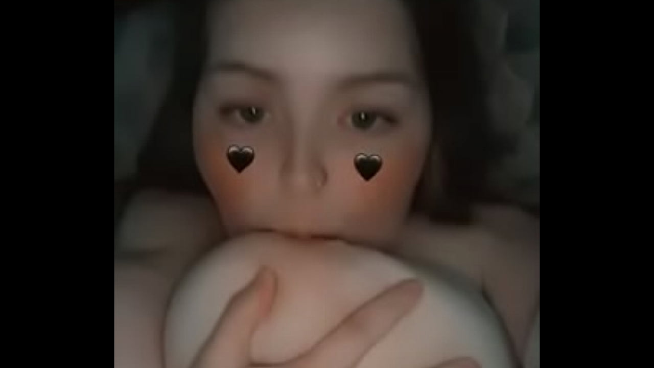 Girl sucks on her own MASSIVE breasts