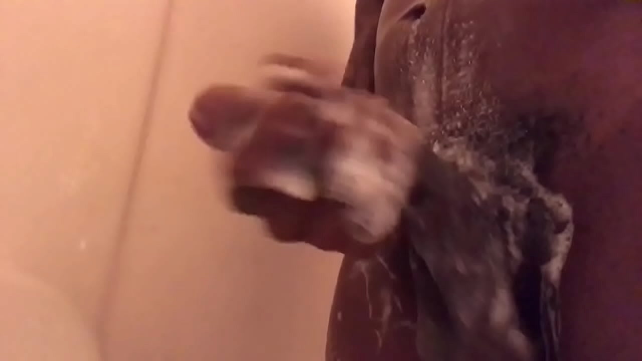 I came my big black dick in the shower