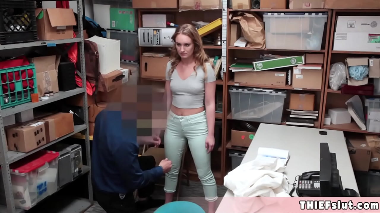 Blonde thief caught and punish fucked on camera