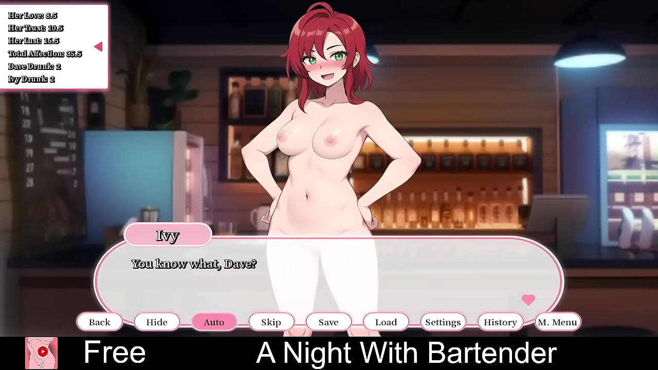 A Night With: Bartender (Free Steam Game) 2D, Adult, Erotic, Hentai, LÖVE, Romance, Game, Visual Novel, Anime