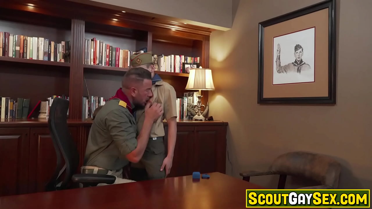 Anxious petite scout boy fucked in office