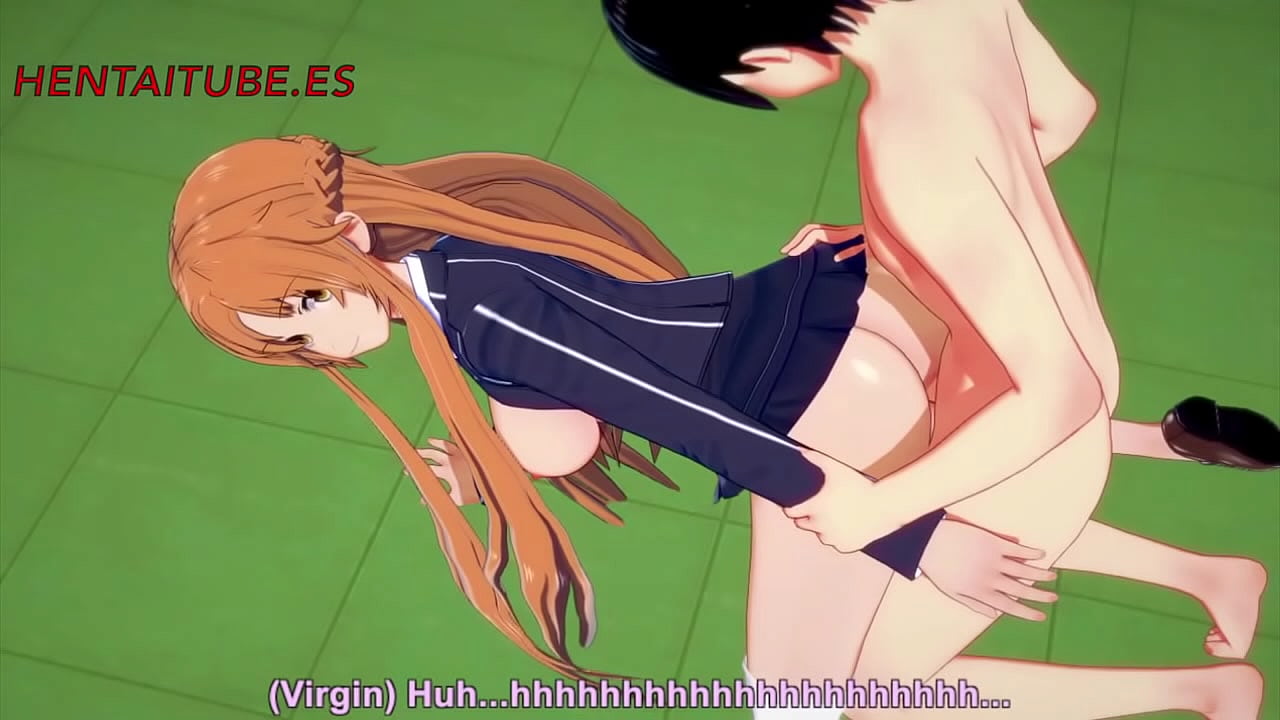 SAO Hentai - Asuna x Kirito - jerk off, suck, penetrate with cum inside