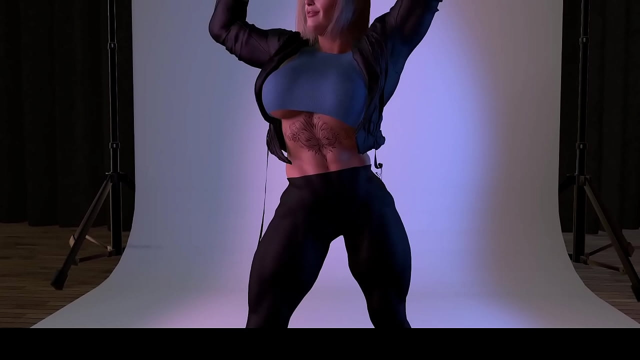 Director seduced and analyzes female bodybuilder. ANIMATION