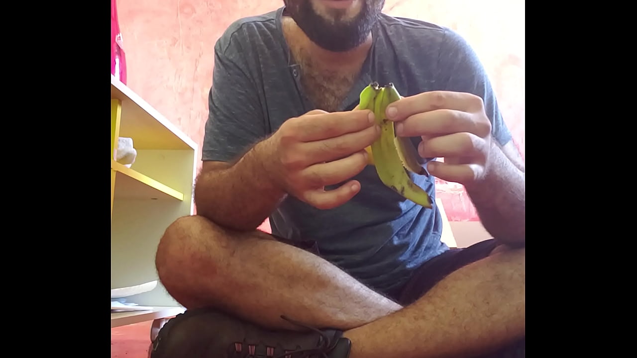 smashing a banana with my feet