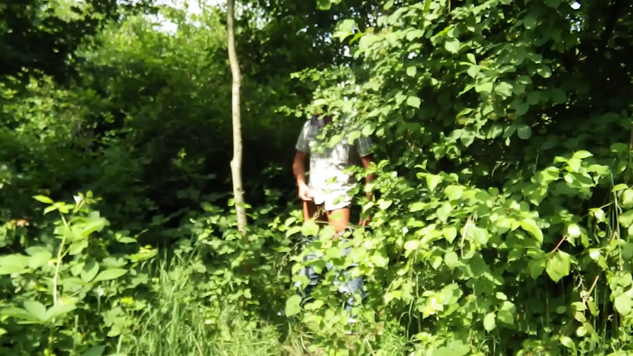Publicly masturbating in the woods.