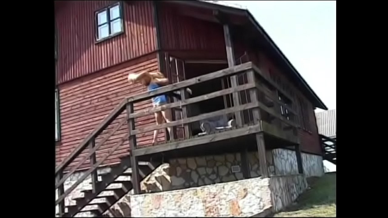 Nasty country blonde housewife gets her cunt slammed with big salami  outdoors