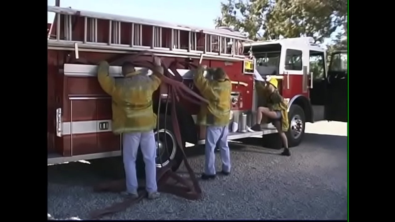 Two firemen are fcuking blonde firewoman in all her wet starving holes