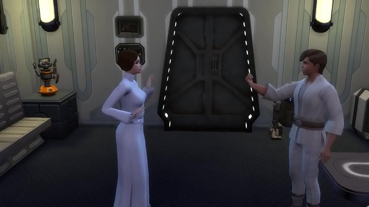 Star Wars parody - tricky Luke used jedi for use Leia's pussy (Sims 4)