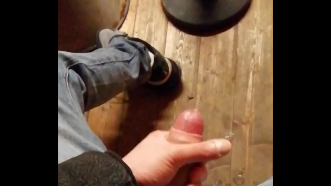 Cumming on floor at work