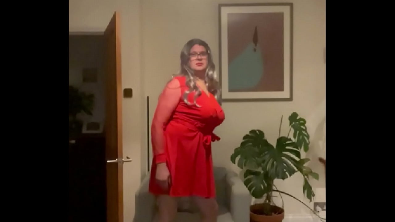 New sexy red dress and heels try on