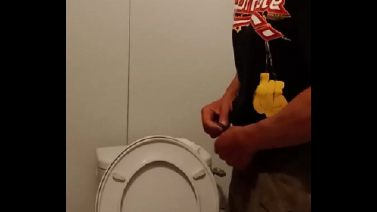 Handjob in gym toilet cumshot in toilet bowl