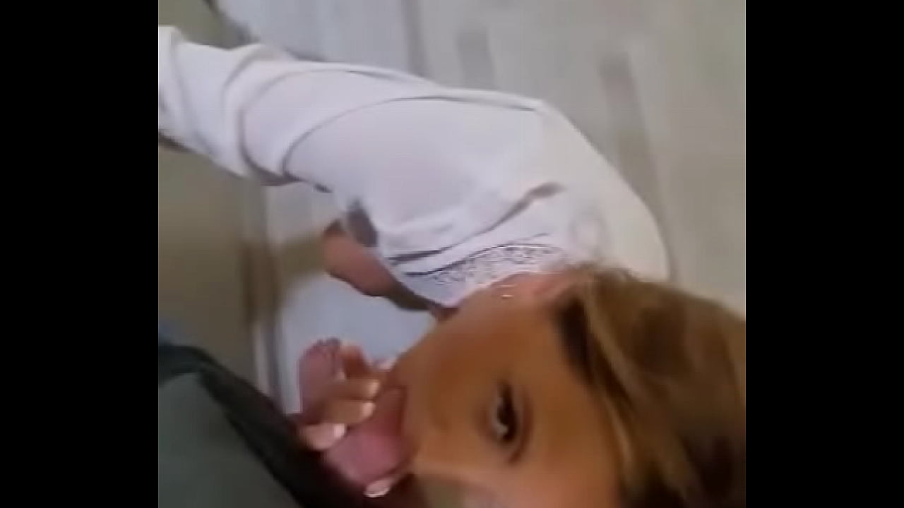 Wife sucking cock in stairway hallway