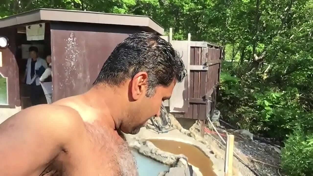 a bath at bear onsen in the wild forest