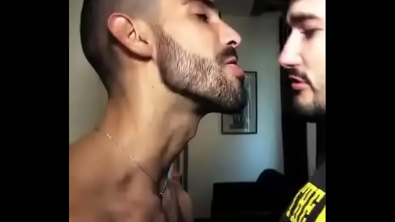 hot gay kiss and tongue kiss with hot couple