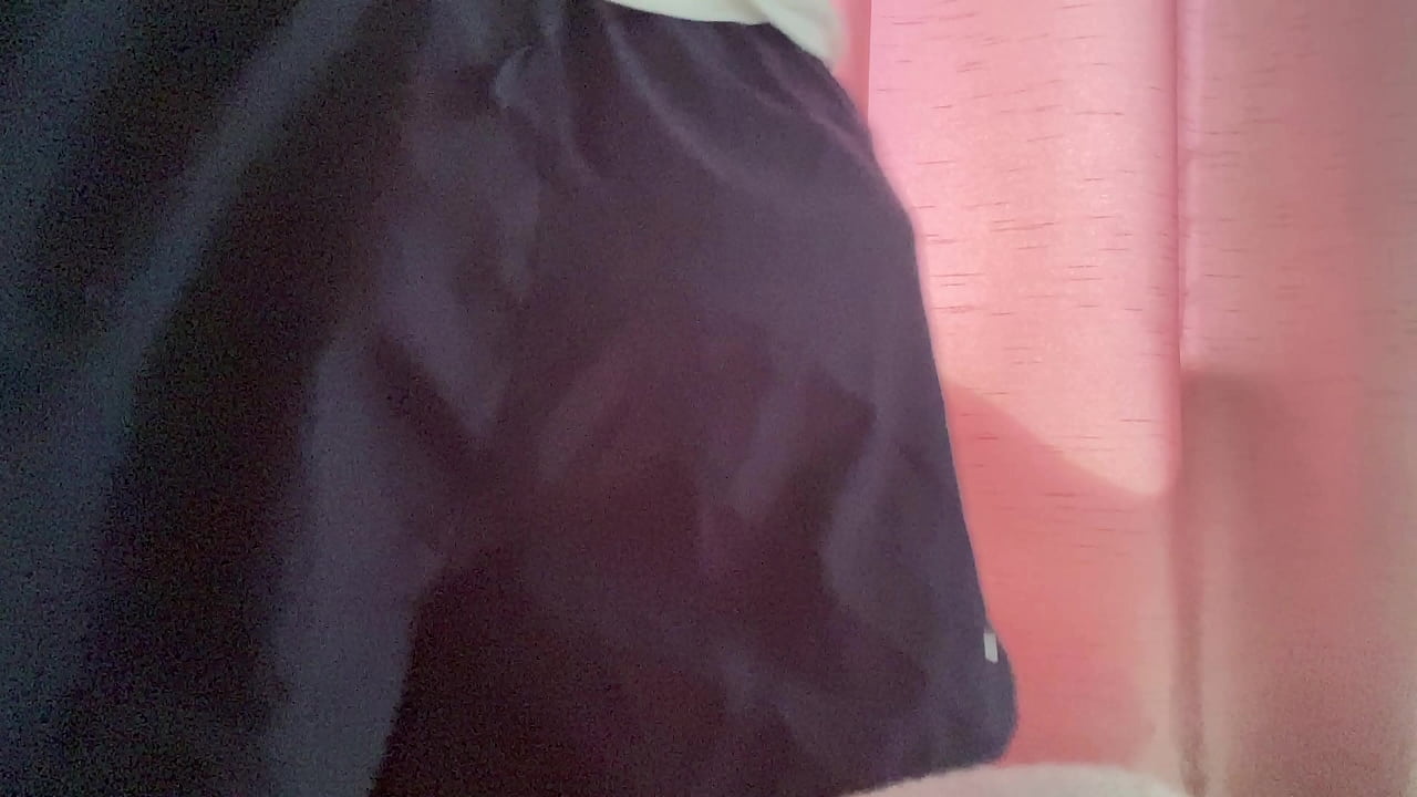 Big british cock bursting out of run shorts, MrBigDIckUK