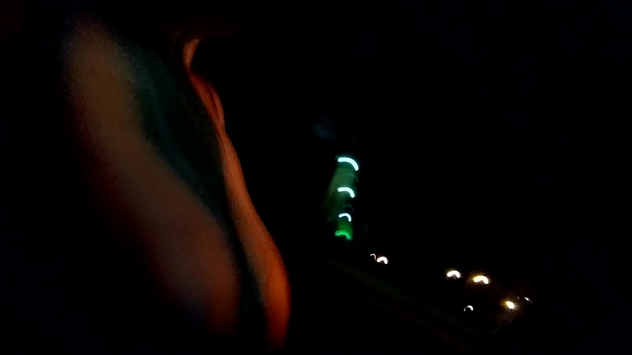 Riding around flashing my boobs at night