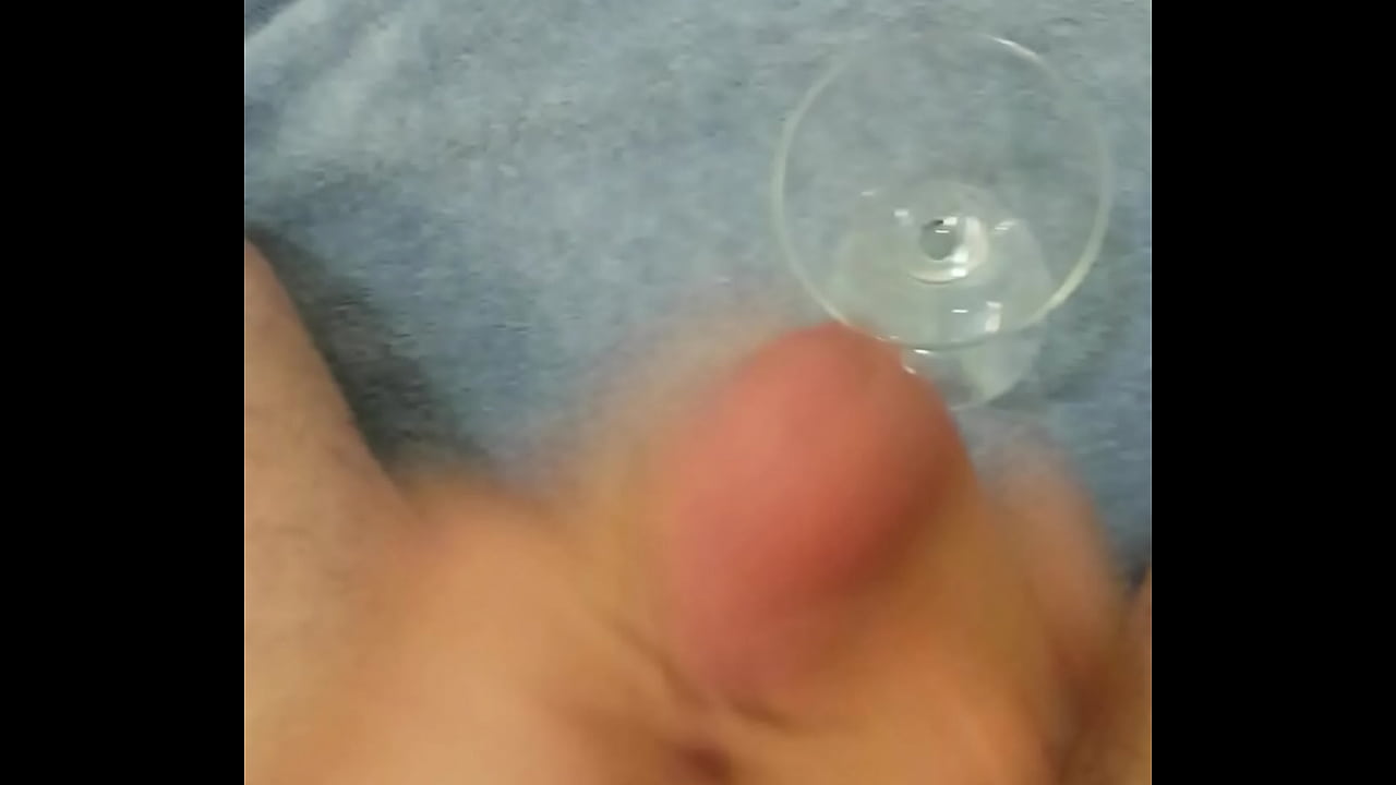 solo cumshot in a glass