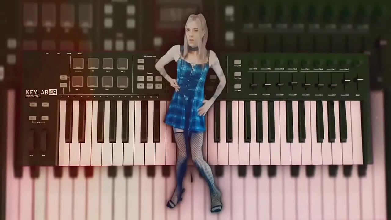 Hot Miniskirt girlie wiggles to the music