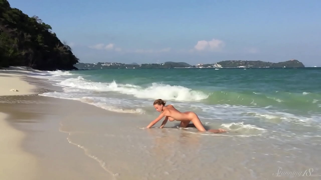 Stunning18 - Box Bating Blonde Delilah Touches Her Teen Twat Ocean Side!