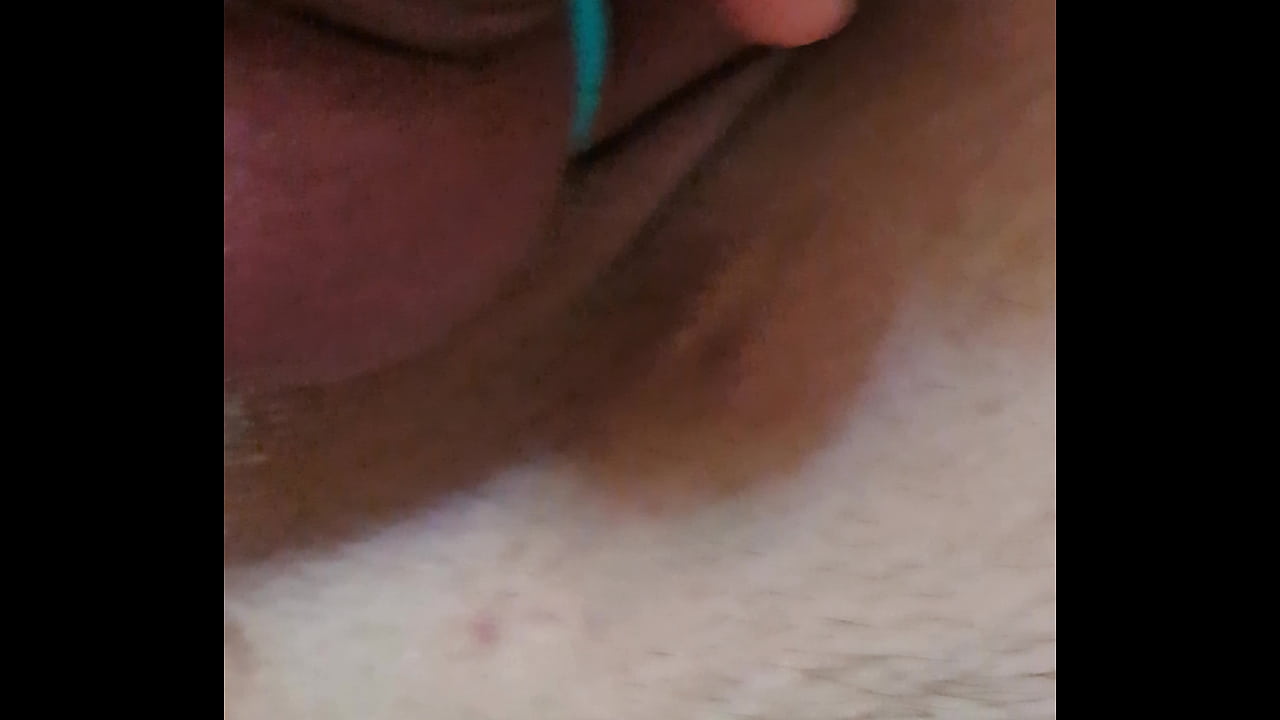 Cumming on hubby's ass