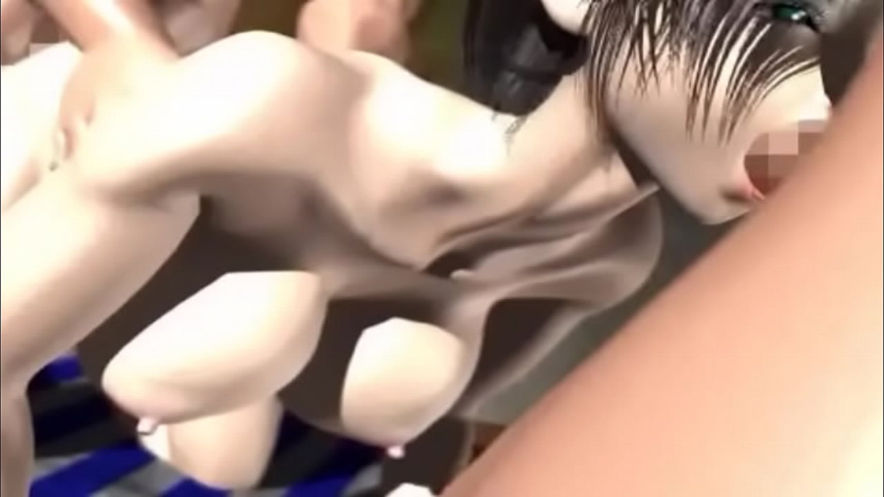 Big tits girl is gangbanged in 3d hentai game