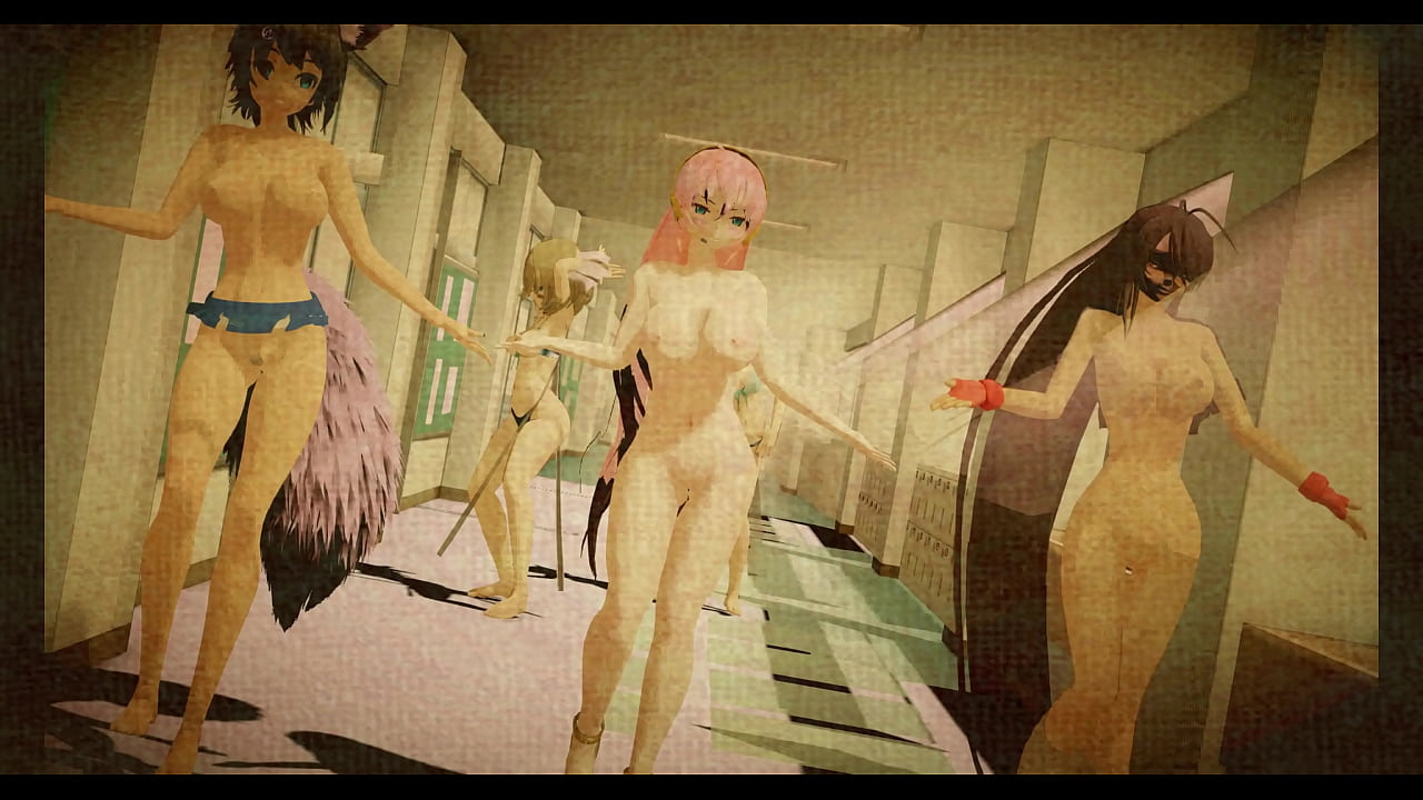 naked girls dancing in the school corridor