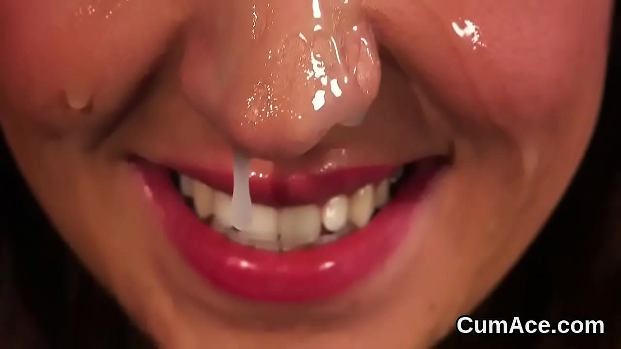 Seductive nympho enjoys a face fucking and lots of ejaculate on her face