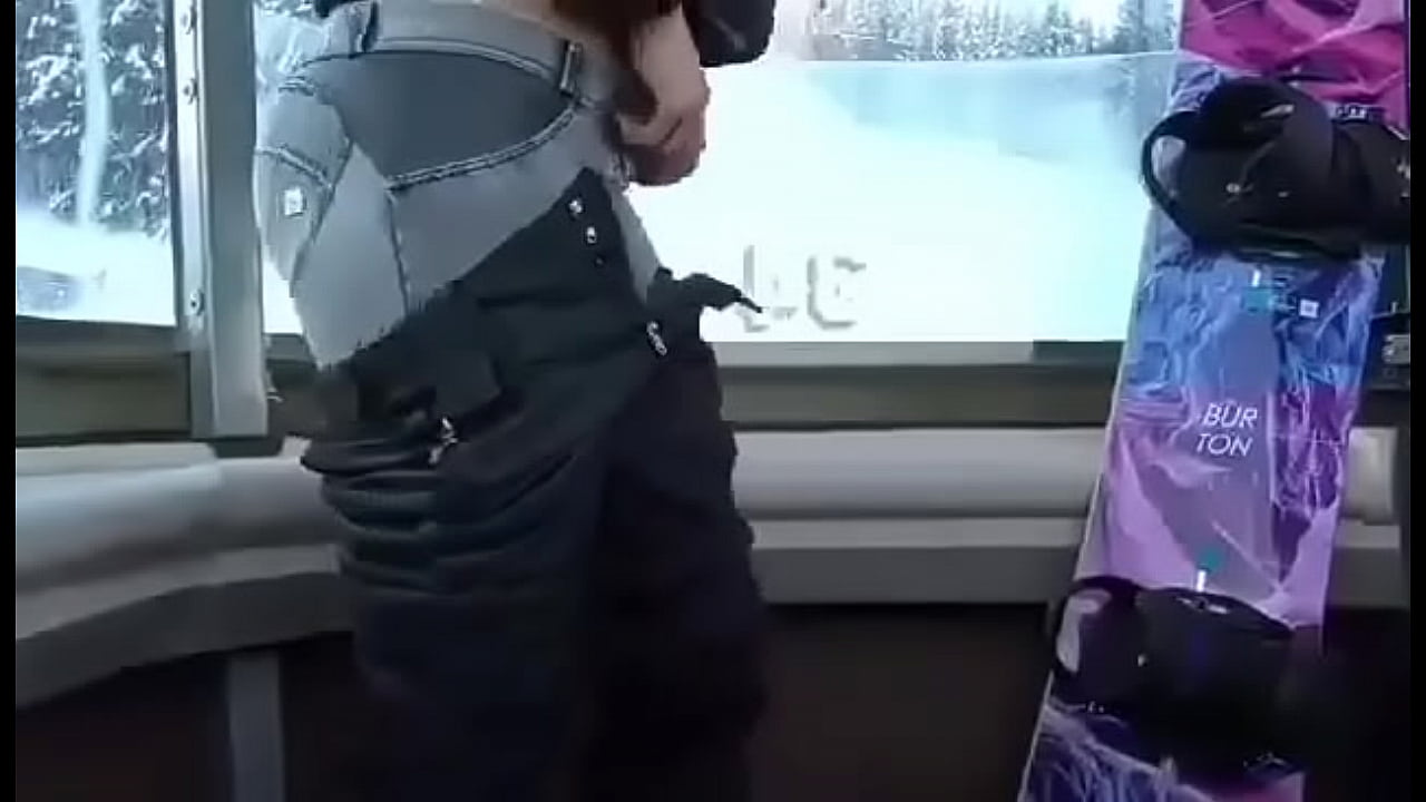 Hot girl strips on mountain lift