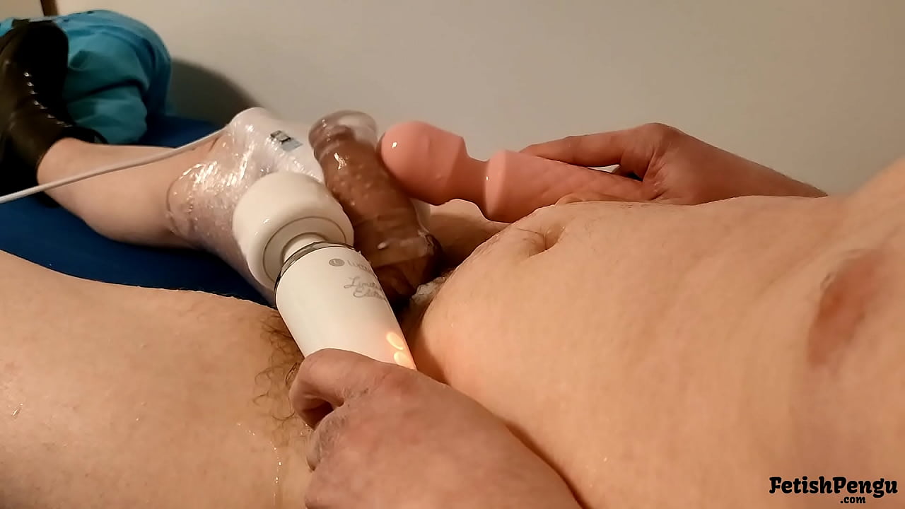 Cumming with the help of three buzzing wand vibrators (TRAILER)
