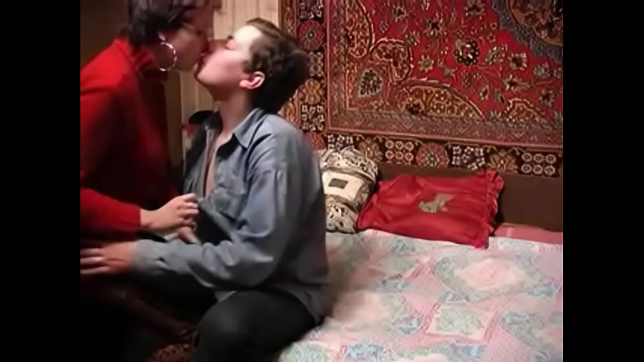 Russian mature and boy having some fun alone