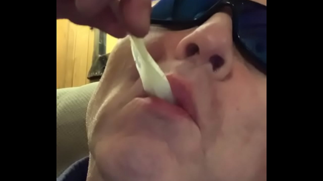 Sucking a condom load!