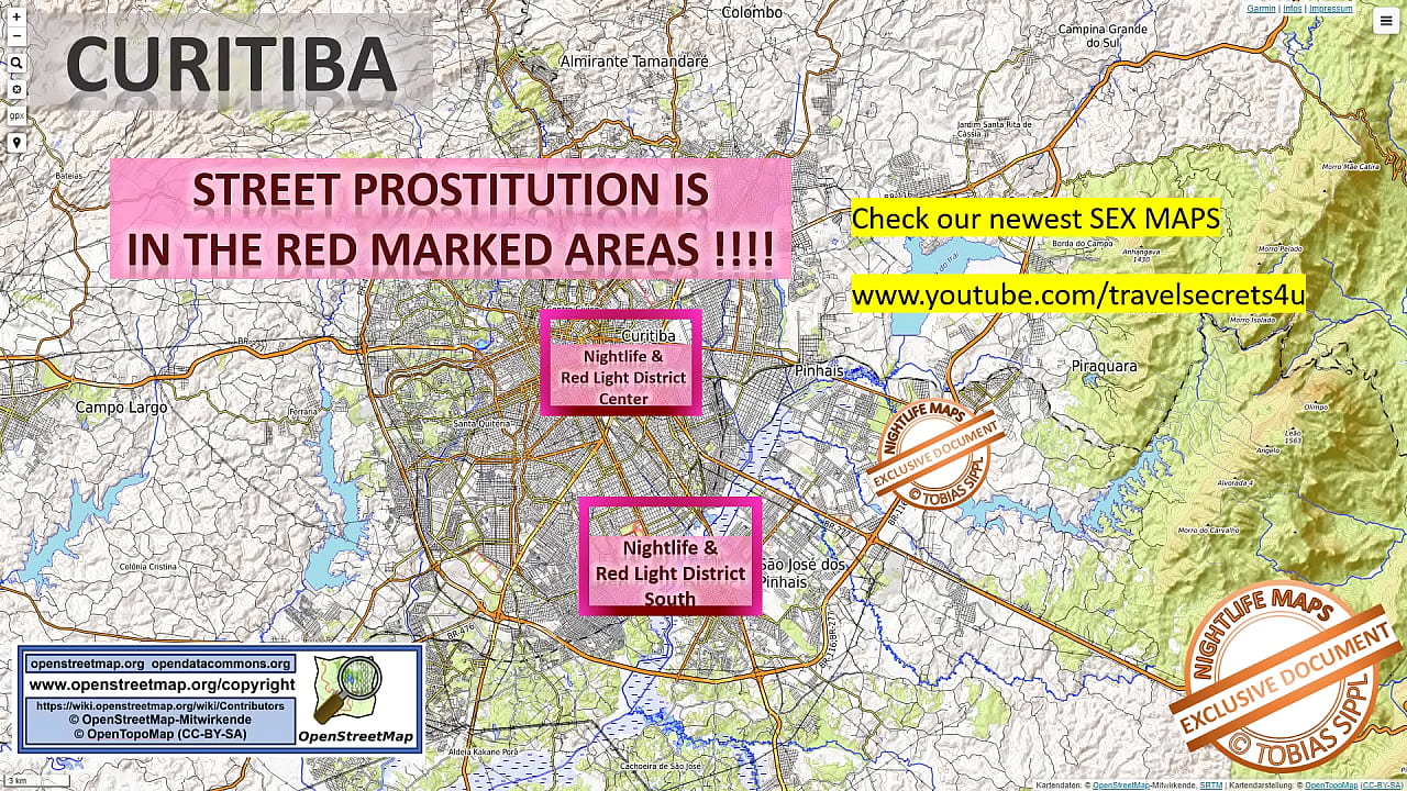 Street Prostitution Map of Curitiba, Brazil with Indication where to find Streetworkers, Freelancers and Brothels. Also we show you the Bar, Nightlife and Red Light District in the City